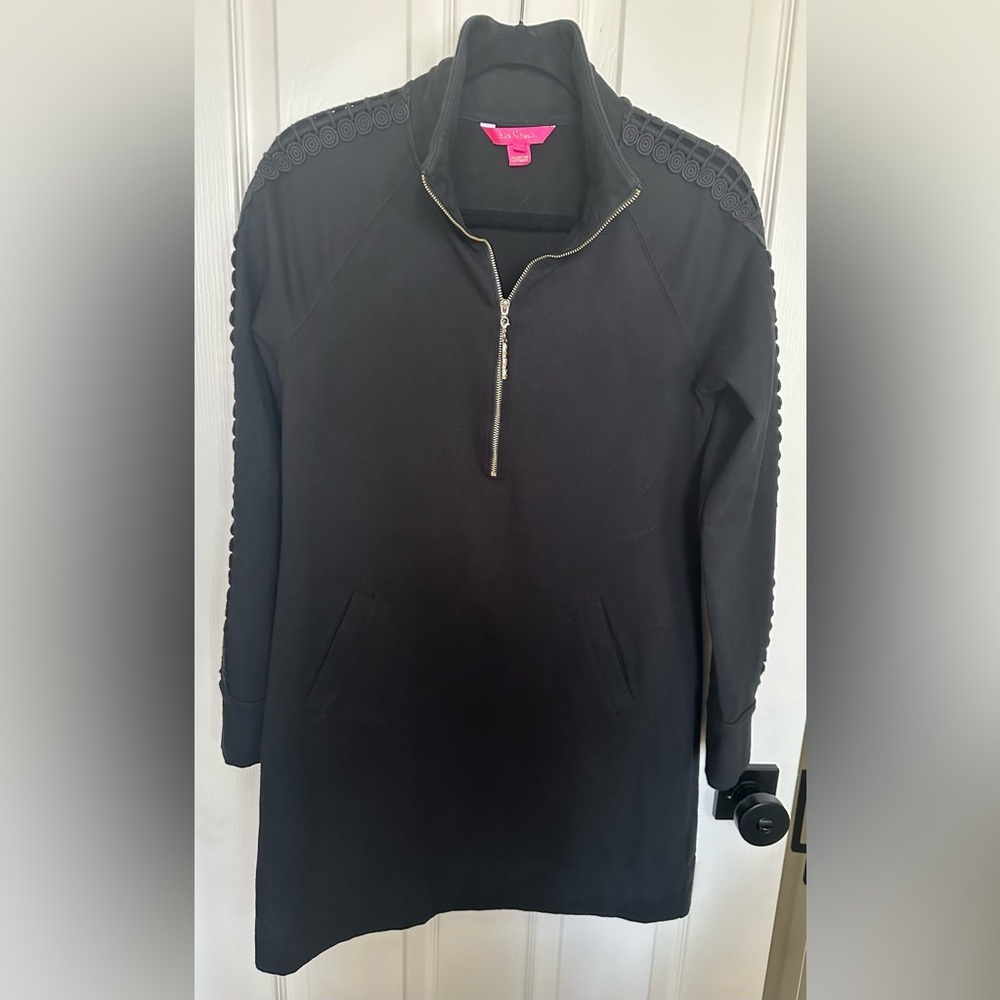 Lilly Pulitzer Skipper Solid Popover Dress in Onyx Black Size Small - Picture 4 of 7